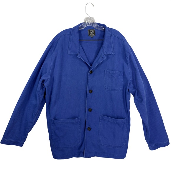 Wolf Clothing Other - Wolf Clothing Herringbone French Chore Jacket 60s Bugatti Blue Cotton Twill 4XL